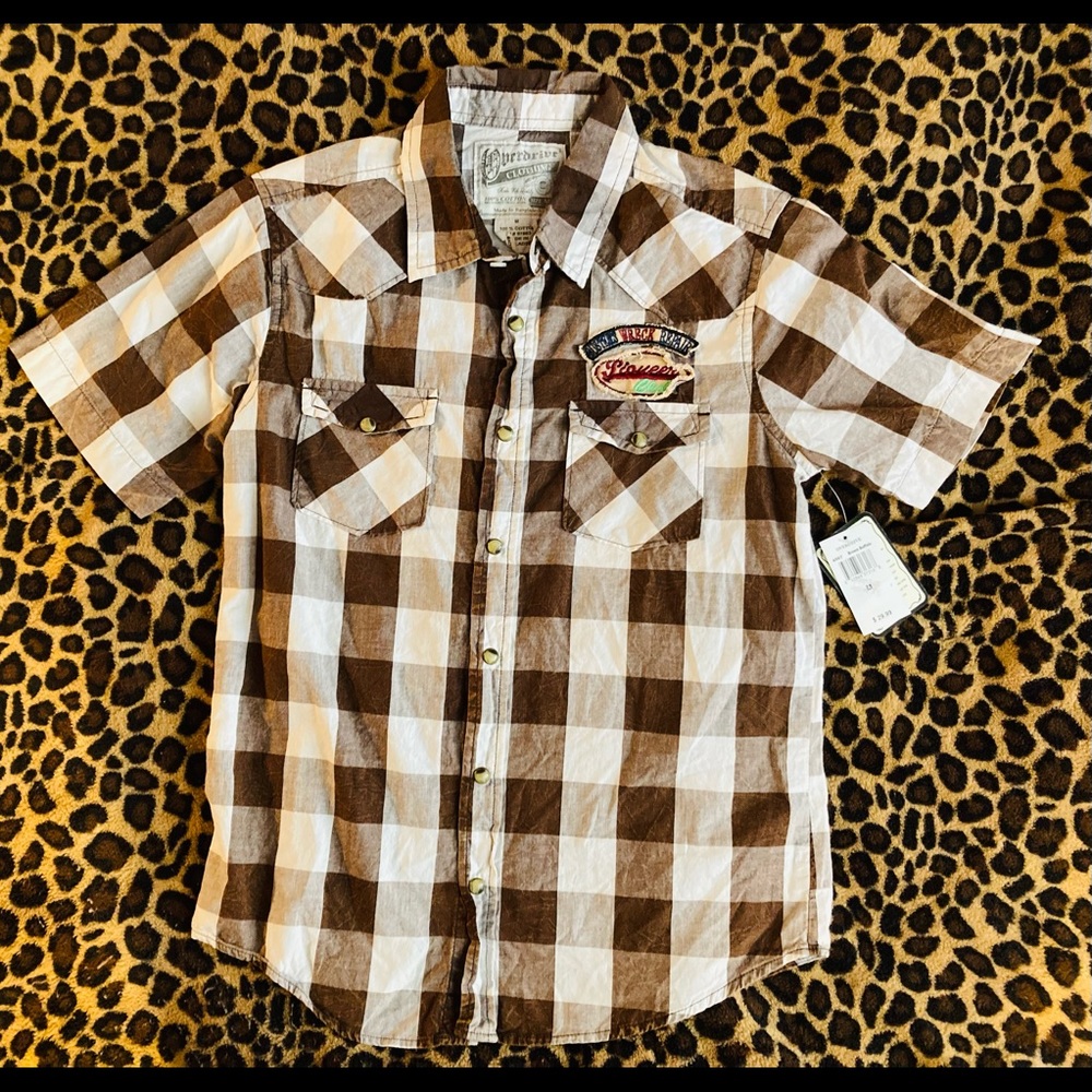 NWT Boy’s size Medium Overdrive button down shirt.